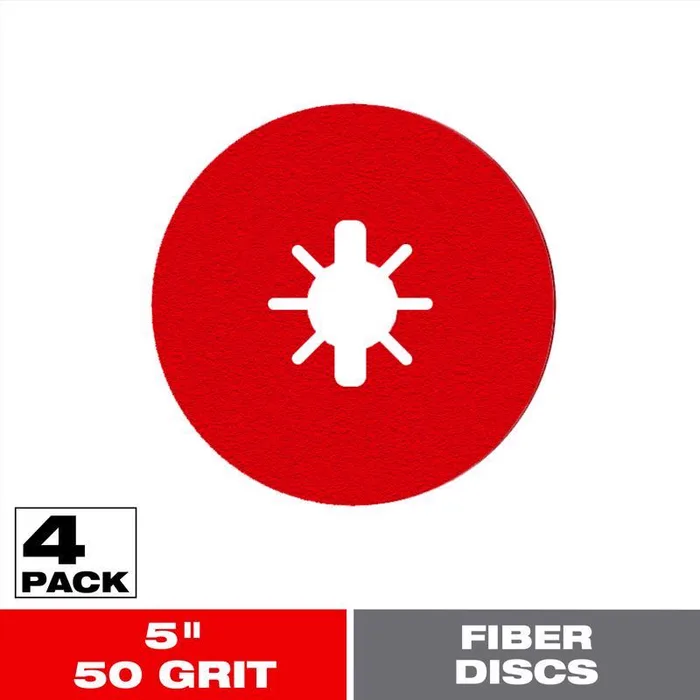 Diablo 5 in. Aluminum Oxide Center Mount Fiber Disc 50 Grit Coarse 4 pk