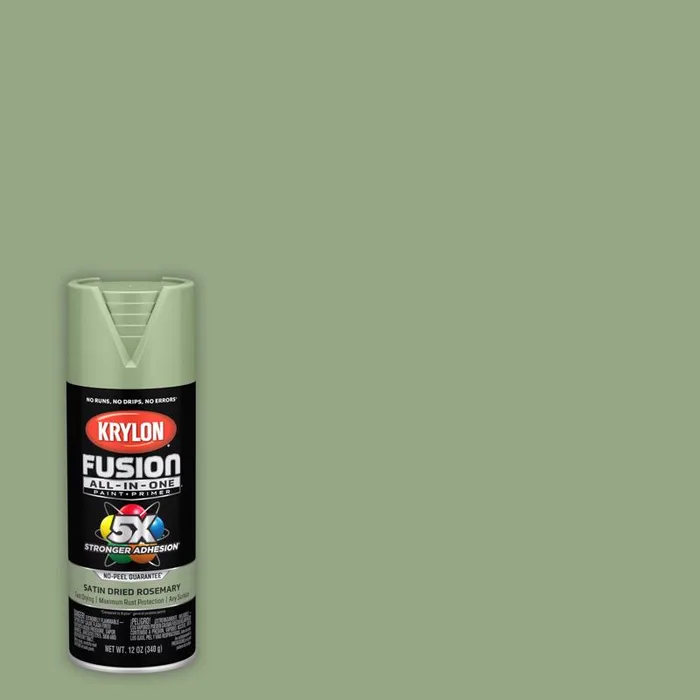 Krylon Fusion All-In-One Satin Dried Rosemary All-In-One Spray Paint 12 oz (Pack of 6)