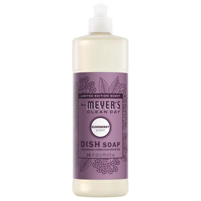 Mrs. Meyer's Clean Day Limted Edition Elderberry Scent Liquid Dish Soap 16 oz 1 pk (Pack of 6)