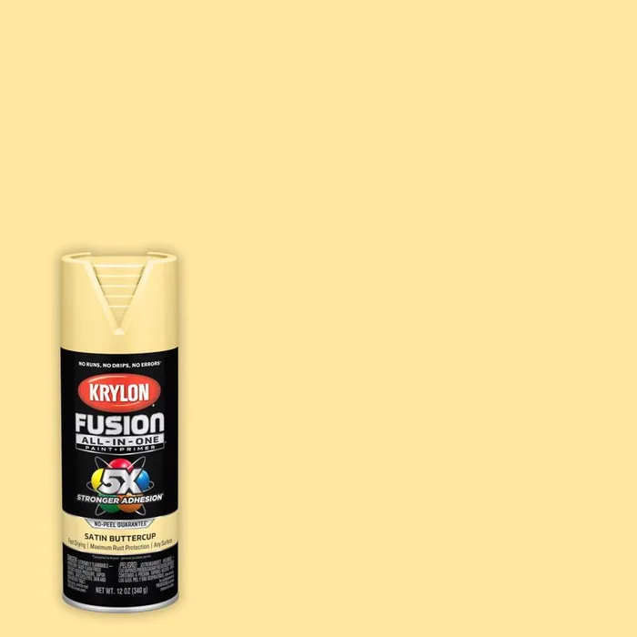 Krylon Fusion All-in-One Satin Buttercup Paint +Primer 12 oz (Pack of 6)