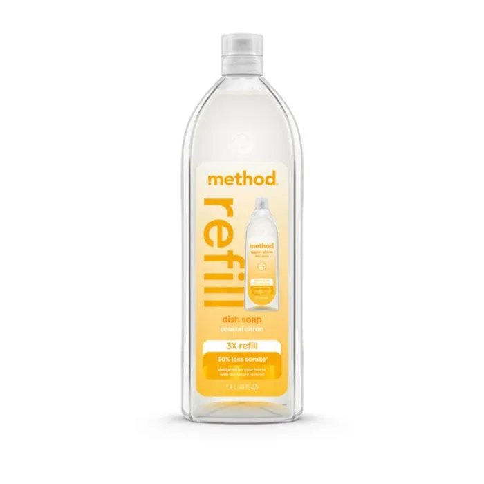Method Super Shine Coastal Citron Scent Liquid Dish Soap Refill 48 oz 1 pk (Pack of 3)