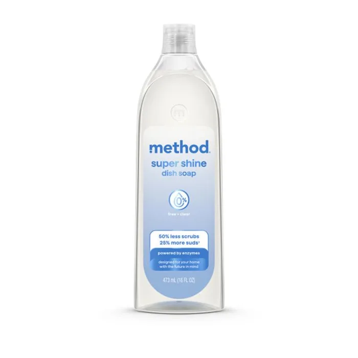 Method Super Shine Free & Clear Scent Liquid Dish Soap 16 oz 1 pk (Pack of 4)