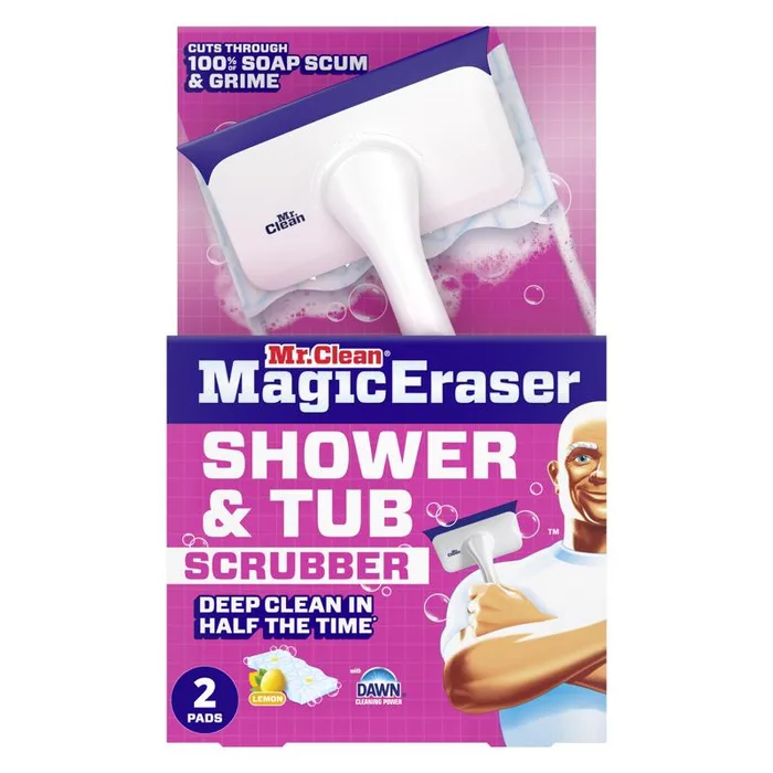 Mr. Clean Non-Scratch Scrubber For Bath and Shower 2 pk (Pack of 6)