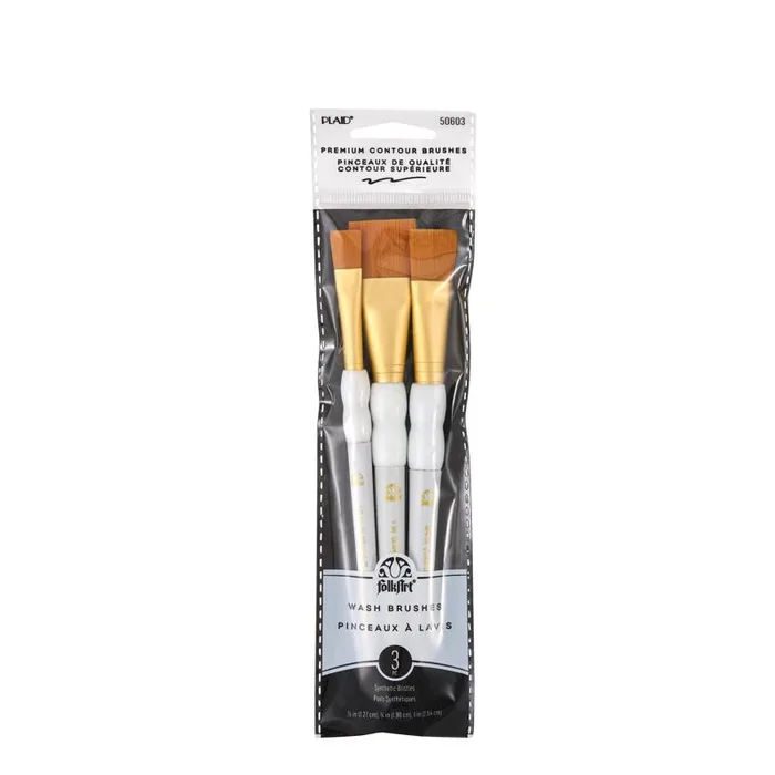 FolkArt Angle/Flat Wash Brush Set (Pack of 6)