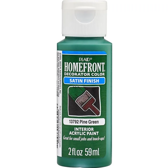 Homefront Satin Pine Green Craft Paint Interior 2 oz (Pack of 3)