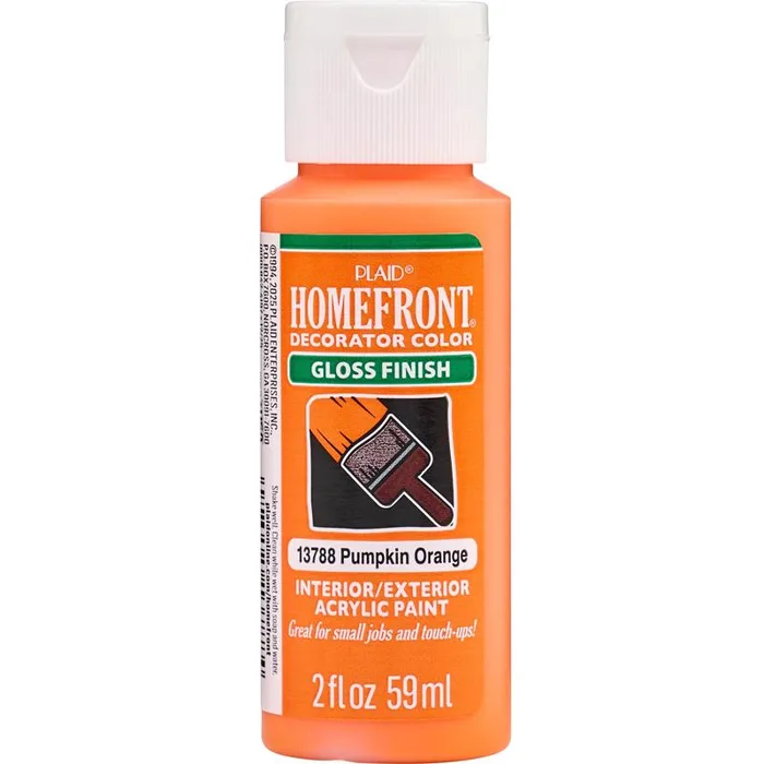 Homefront Gloss Pumpkin Orange Craft Paint Exterior and Interior 2 oz (Pack of 3)