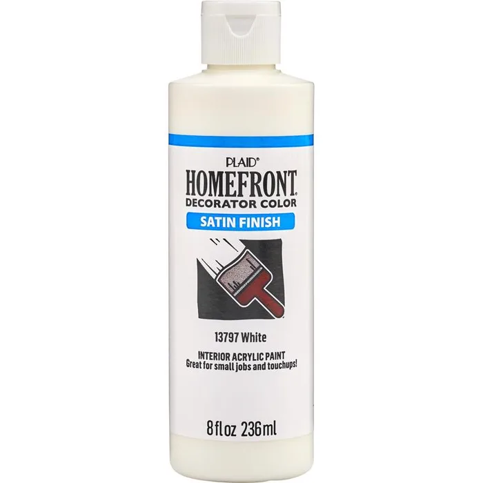 Homefront Satin White Craft Paint Interior 8 oz (Pack of 3)