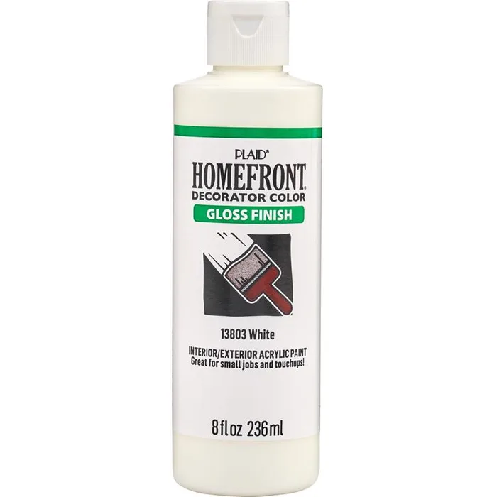Homefront Gloss White Craft Paint Exterior and Interior 8 oz (Pack of 3)