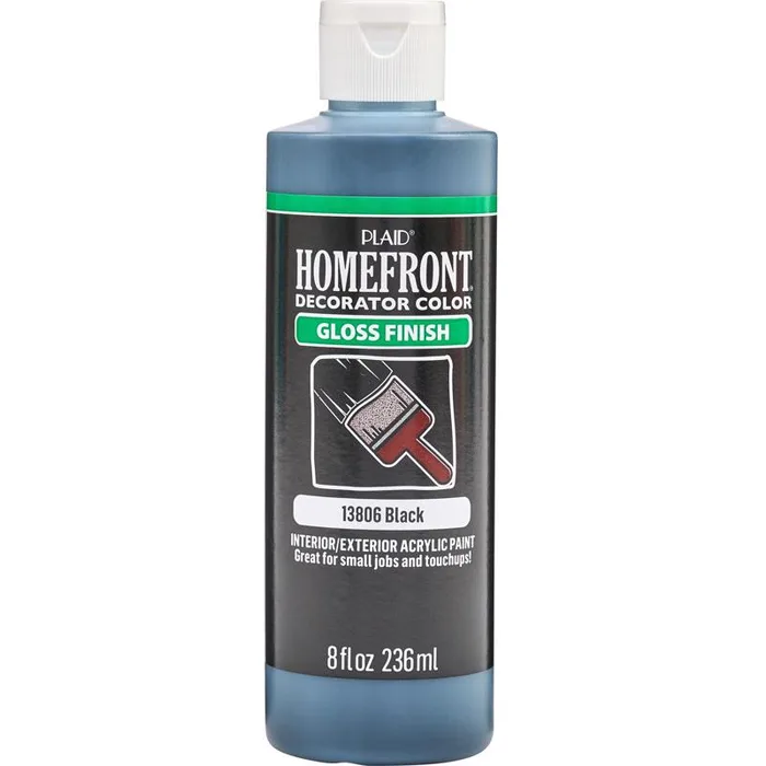 Homefront Gloss Black Craft Paint Exterior and Interior 8 oz (Pack of 3)