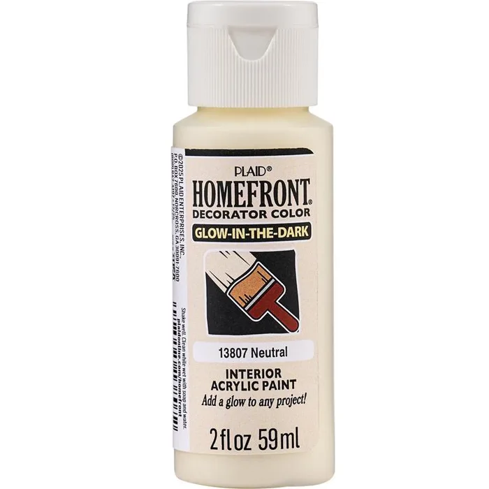 Homefront Glow-In-The-Dark Neutral Craft Paint Interior 2 oz (Pack of 3)