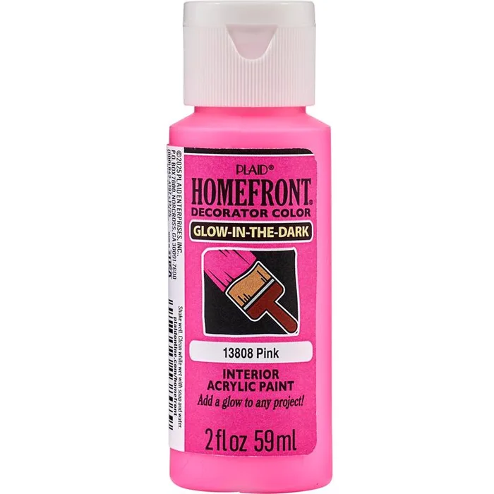 Homefront Glow-In-The-Dark Pink Craft Paint Interior 2 oz (Pack of 3)