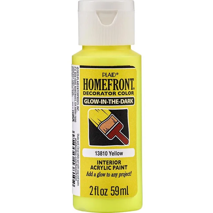 Homefront Glow-In-The-Dark Yellow Craft Paint Interior 2 oz (Pack of 3)