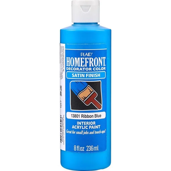 Homefront Satin Ribbon Blue Craft Paint Interior 8 oz (Pack of 3)