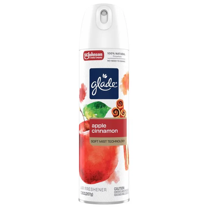 Glade Apple Cinnamon Scent Air Freshener 7.3 oz Aerosol (Pack of 6)