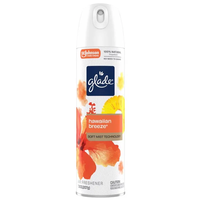 Glade Hawaiian Breeze Scent Air Freshener 7.3 oz Aerosol (Pack of 6)