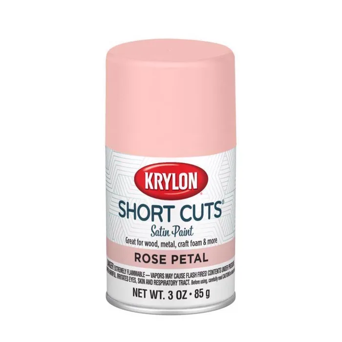 Krylon Short Cuts Satin Rose Petal Craft Spray Paint 3 oz (Pack of 6)