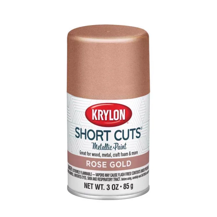 Krylon Short Cuts High-Gloss Rose Gold Craft Spray Paint 3 oz (Pack of 6)