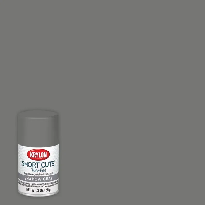 Krylon Short Cuts Matte Shadow Gray Craft Spray Paint 3 oz (Pack of 6)