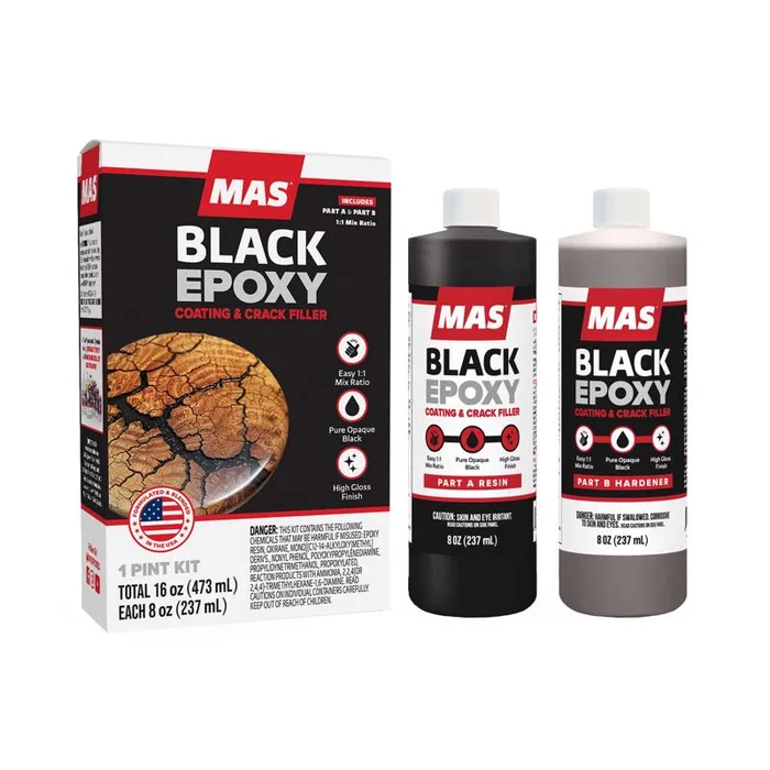 MAS Black Epoxy 16 oz (Pack of 2)