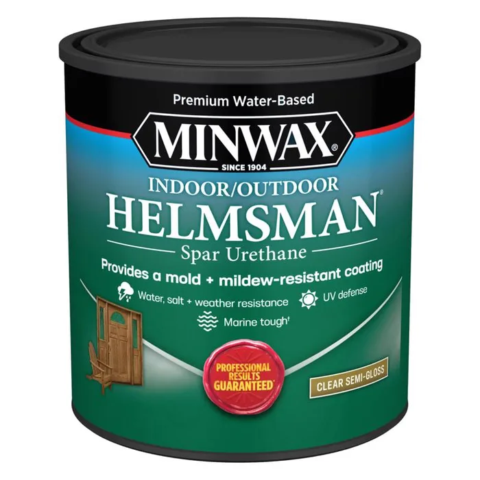 Minwax Helmsman Semi-Gloss Clear Water-Based Spar Urethane 1 qt