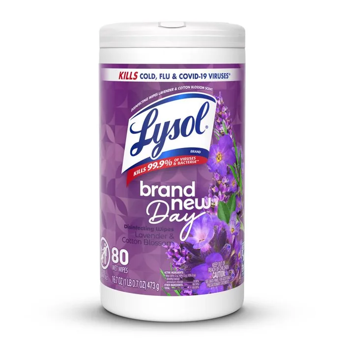 Lysol Lavender and Cotton Blossom Scent Disinfecting Wipes 16.7 80 pk (Pack of 6)