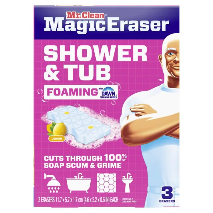 Mr. Clean Non-Scratch Cleaning Pad For Bath and Shower 3 pk (Pack of 4)