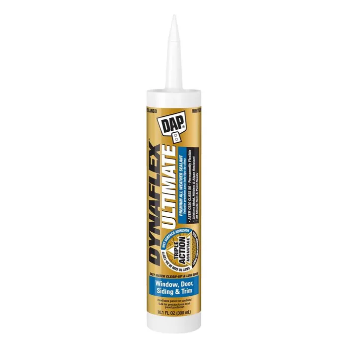 DAP Dynaflex Ultimate White Premium Latex Window and Door Caulk Sealant 10.1 oz. (Pack of 12)