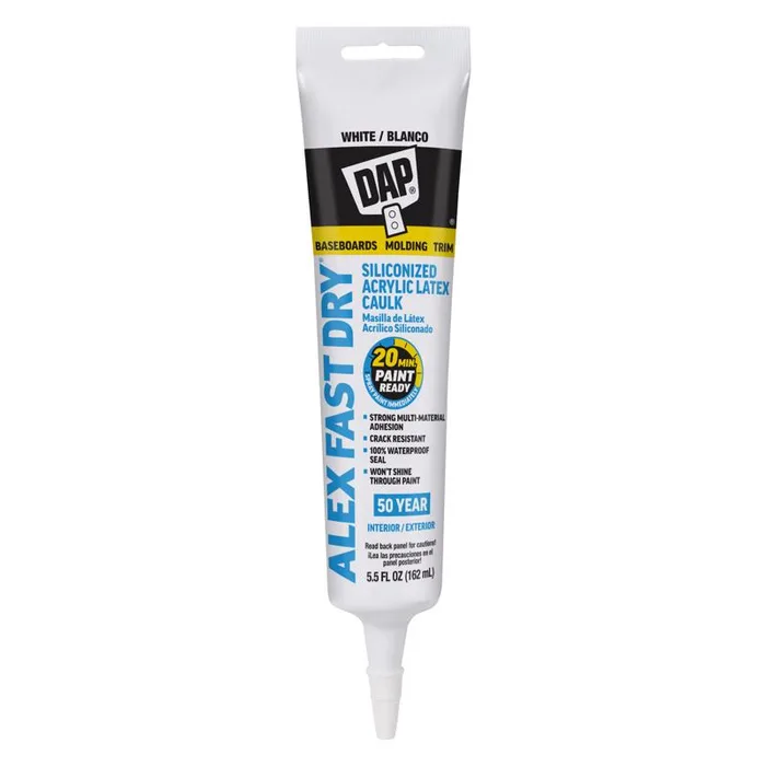 DAP Alex Fast Dry White Acrylic Latex Caulk 5.5 fl. oz. (Pack of 6)