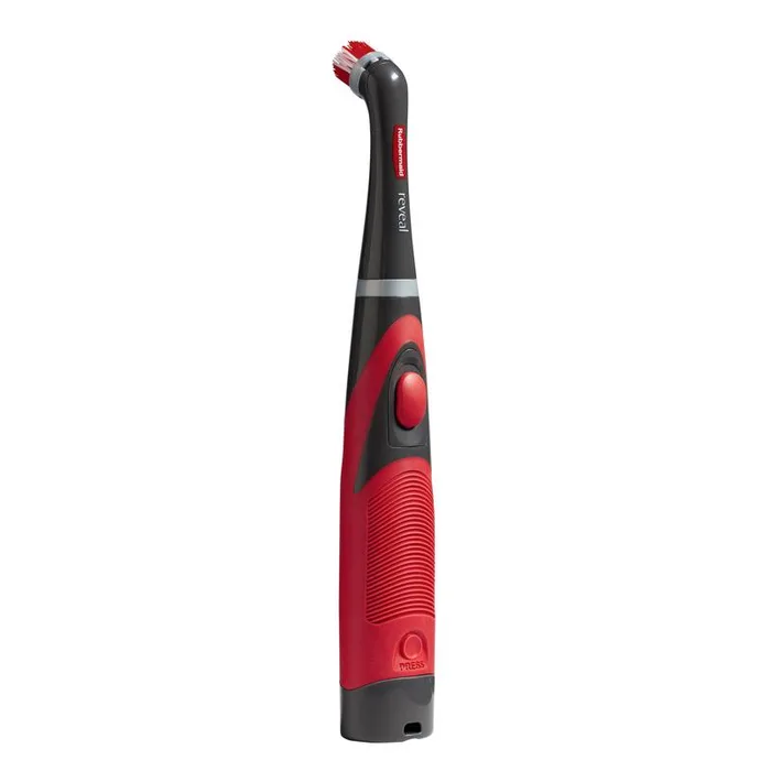 Rubbermaid 0.75 in. W Medium Bristle 4.5 in. Plastic/Rubber Handle Cordless Scrubbing Device (Pack of 4)