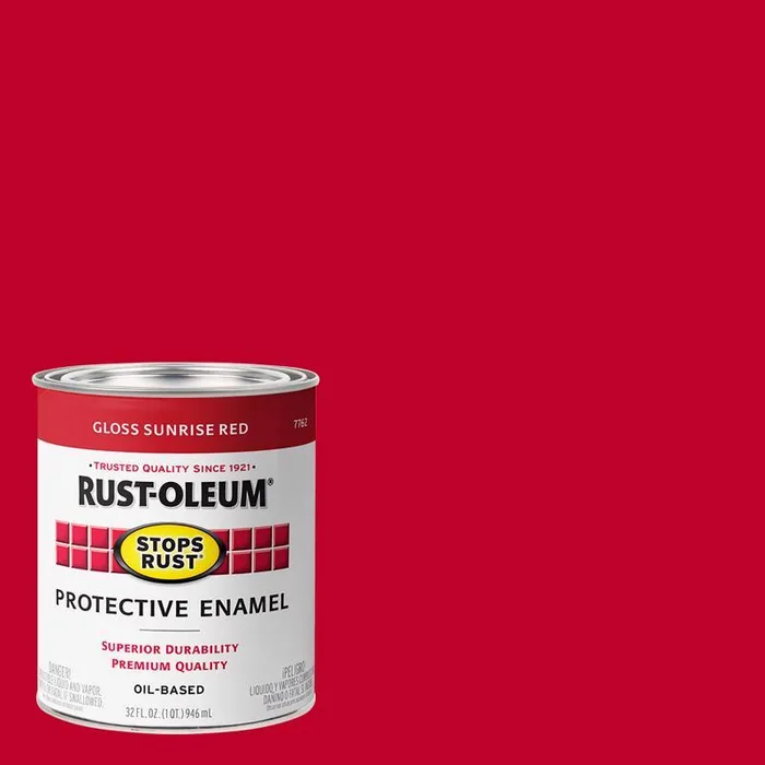 Rust-Oleum Stops Rust Indoor and Outdoor Gloss Sunrise Red Oil-Based Protective Paint 1 qt (Pack of 2)
