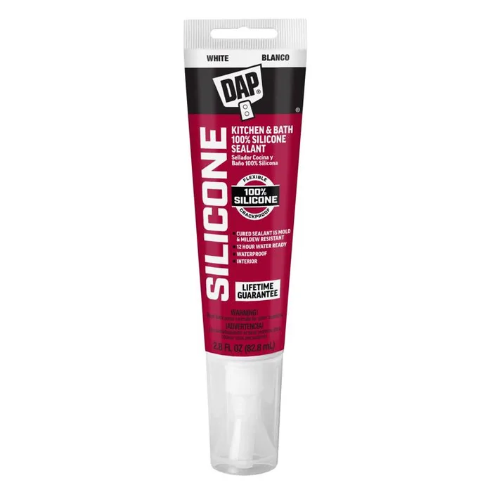 DAP White Silicone Kitchen and Bath Sealant 2.8 oz (Pack of 6)