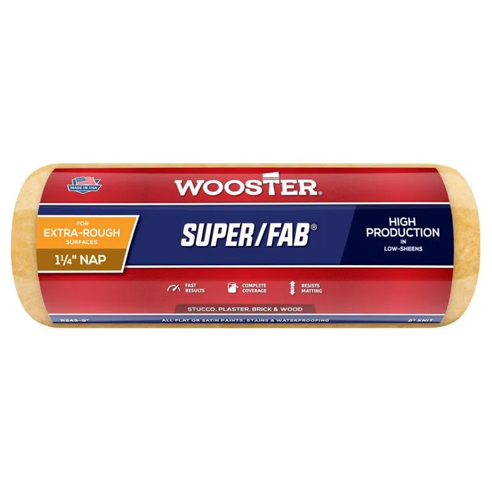 Wooster Super/Fab Knit 9 in. W X 1-1/4 in. Regular Paint Roller Cover 1 pk (Pack of 12)