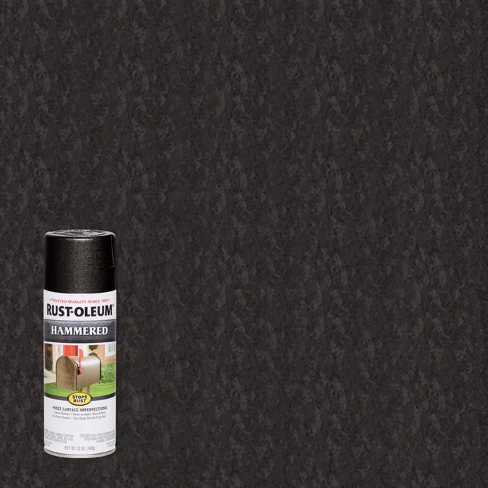 Rust-Oleum Stops Rust Hammered Black Spray Paint 12 oz (Pack of 6)