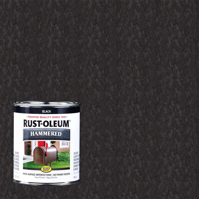 Rust-Oleum Stops Rust Indoor and Outdoor Hammered Black Oil-Based Protective Paint 1 qt (Pack of 2)