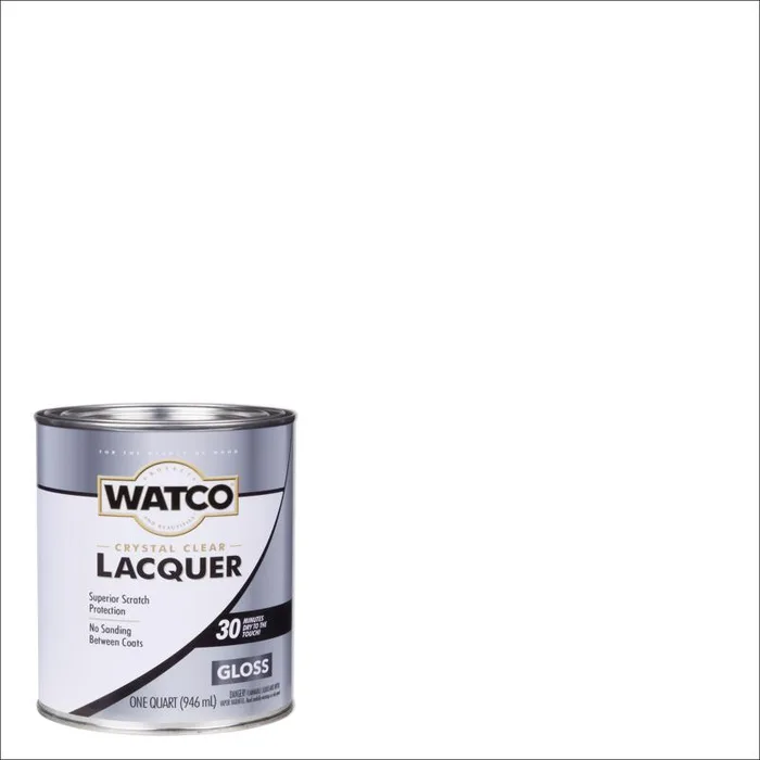 WATCO Gloss Clear Oil-Based Alkyd Wood Finish Lacquer 1 qt (Pack of 6)