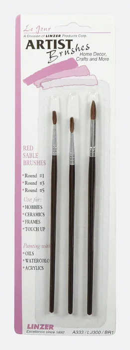 Linzer No. 1/3/5 Round Artist Paint Brush Set (Pack of 12)