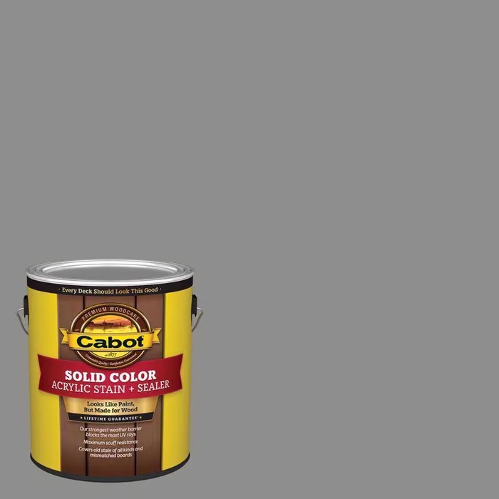 Cabot Solid Color Acrylic Stain & Sealer Solid Driftwood Gray Water-Based Acrylic Deck Stain 1 gal (Pack of 4)