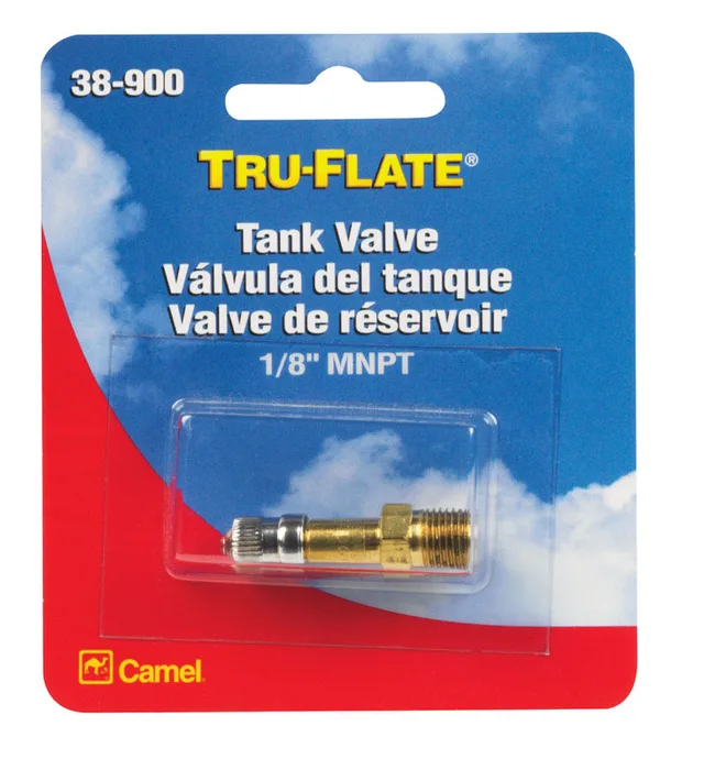 Tru-Flate Brass Tank Valve 1/8 in. Male 1 pc