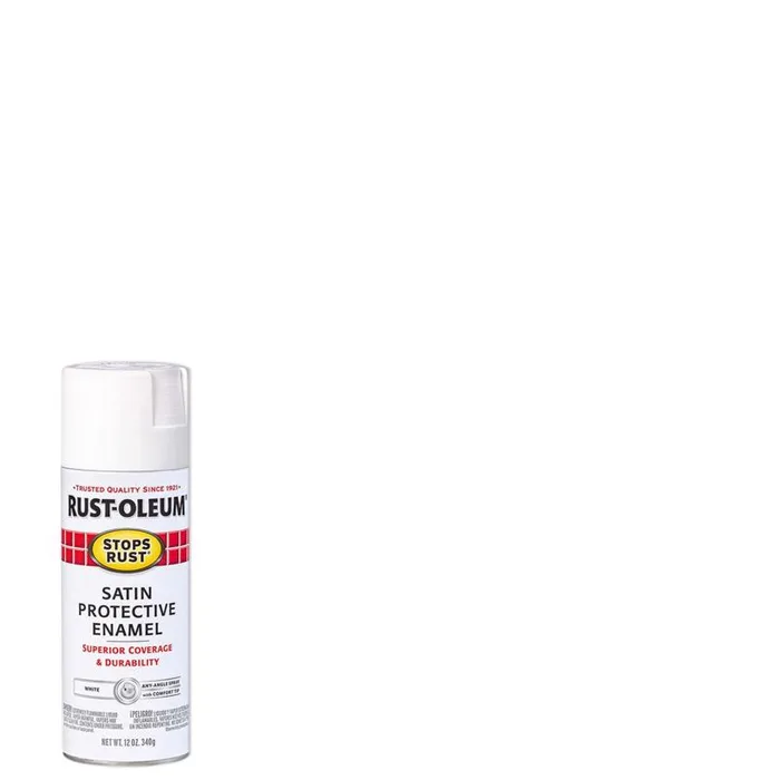 Rust-Oleum Stops Rust Satin White Spray Paint 12 oz (Pack of 6)
