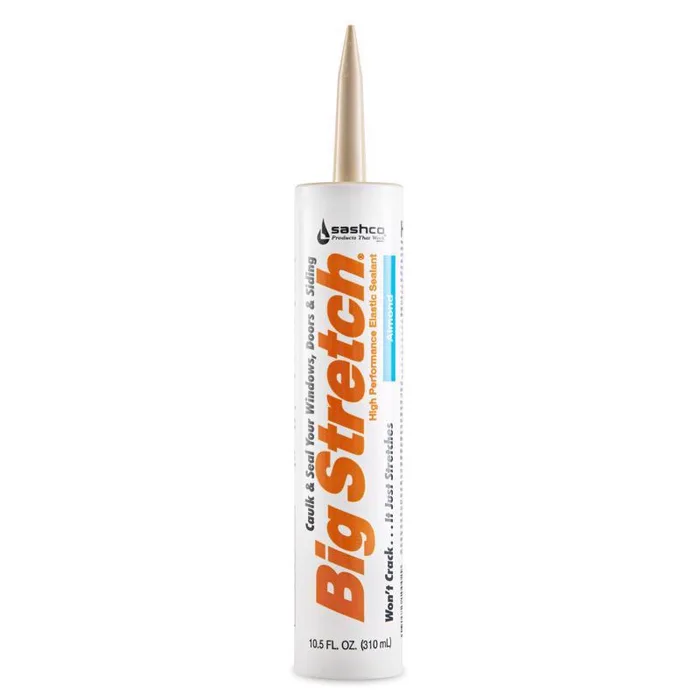 Sashco Big Stretch Almond Elastomeric Acrylic Latex Door/Siding/ Window Caulk 10.5 oz (Pack of 12)