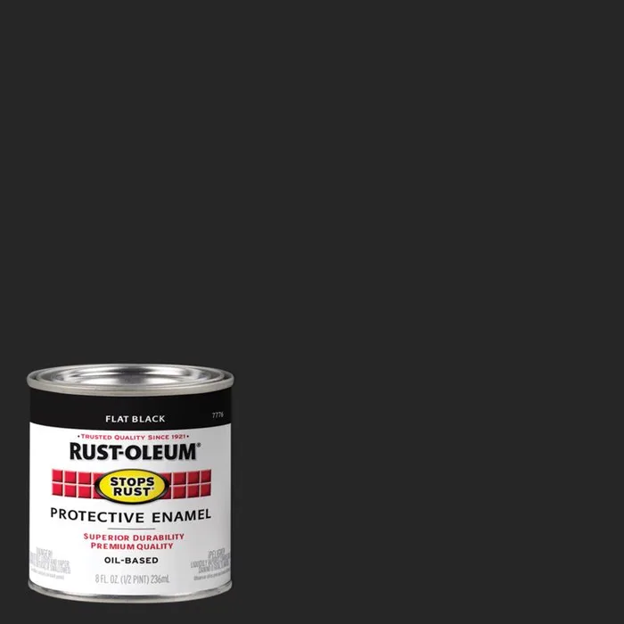 Rust-Oleum Stops Rust Indoor and Outdoor Flat Black Oil-Based Enamel Protective Paint 0.5 pt (Pack of 6)