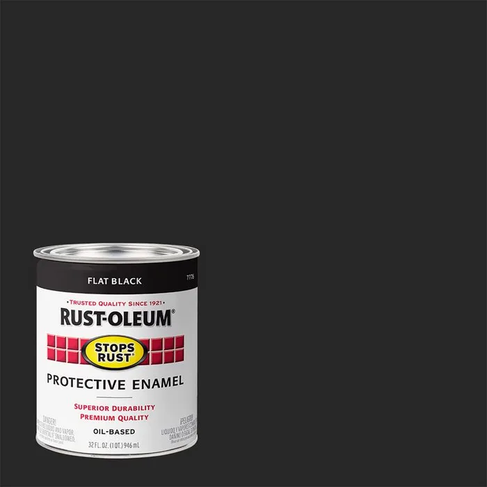 Rust-Oleum Stops Rust Indoor and Outdoor Flat Black Oil-Based Protective Paint 1 qt (Pack of 2)