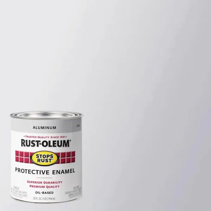 Rust-Oleum Stops Rust Indoor and Outdoor Gloss Aluminum Oil-Based Protective Enamel 1 qt (Pack of 2)