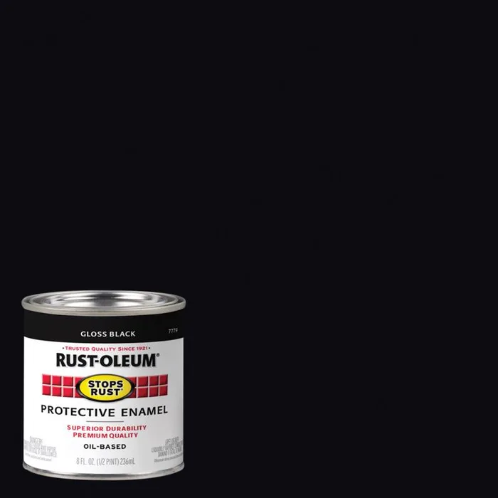 Rust-Oleum Stops Rust Indoor and Outdoor Gloss Black Oil-Based Protective Paint 0.5 pt (Pack of 6)