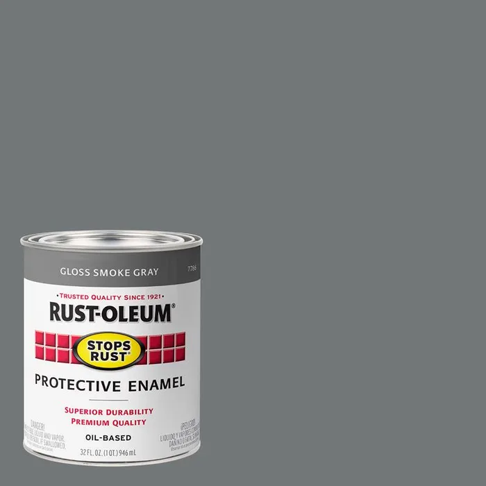 Rust-Oleum Stops Rust Gloss Smoke Gray Oil-Based Protective Paint Exterior and Interior 1 qt (Pack of 2)