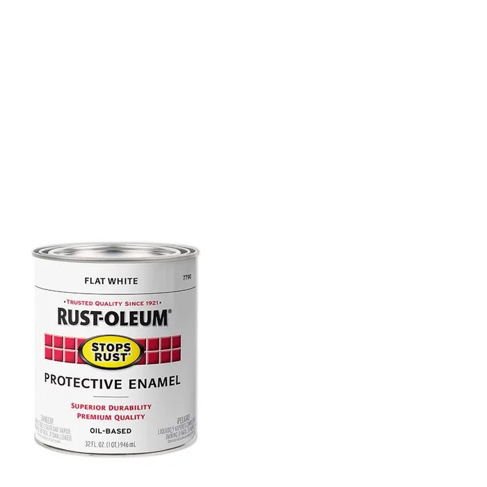Rust-Oleum Stops Rust Indoor and Outdoor Flat White Oil-Based Protective Paint 1 qt (Pack of 2)