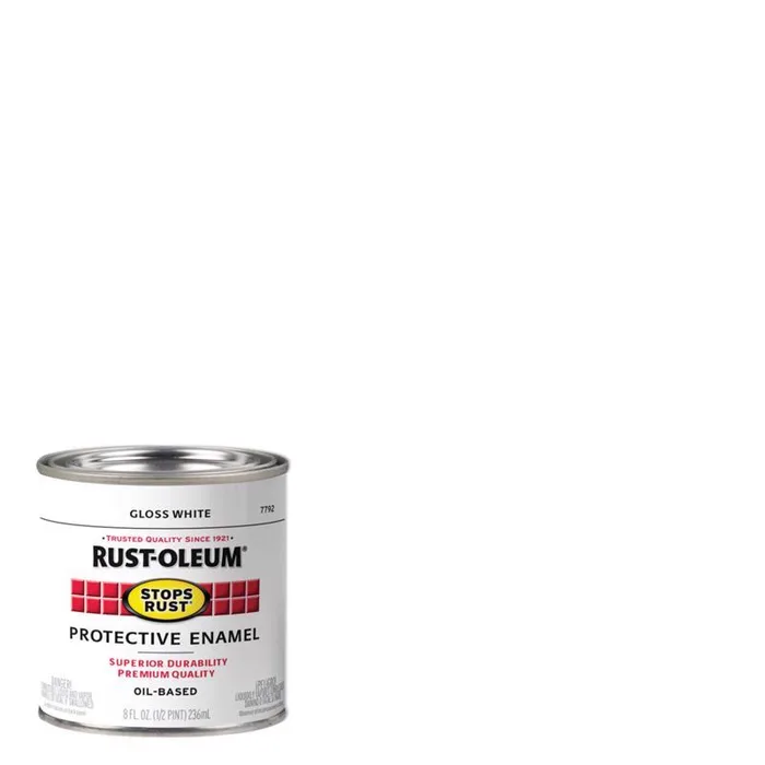 Rust-Oleum Stops Rust Indoor and Outdoor Gloss White Oil-Based Enamel Protective Paint 0.5 pt (Pack of 6)