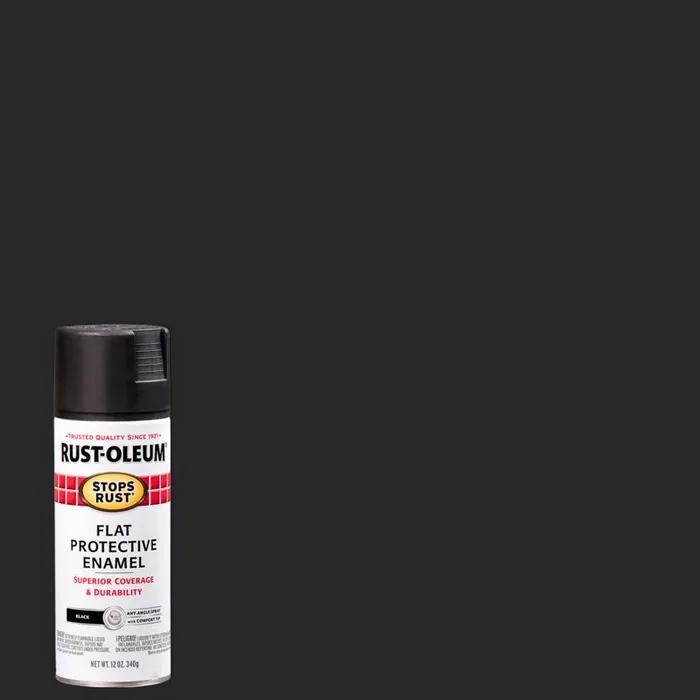 Rust-Oleum Stops Rust Flat Black Spray Paint 12 oz (Pack of 6)