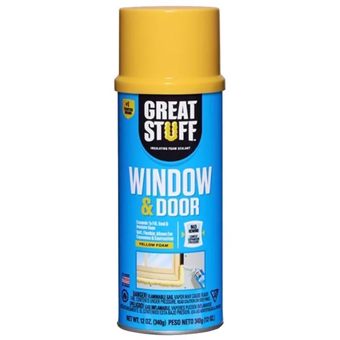 Great Stuff Window & Door Yellow Polyurethane Insulating Foam Sealant 12 oz (Pack of 12)