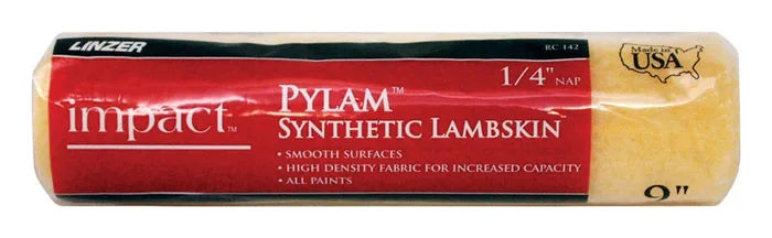 Linzer Impact Pylam Synthetic Lambskin 9 in. W X 1/4 in. Regular Paint Roller Cover 1 pk (Pack of 12)